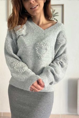 Pull Coralie Gris