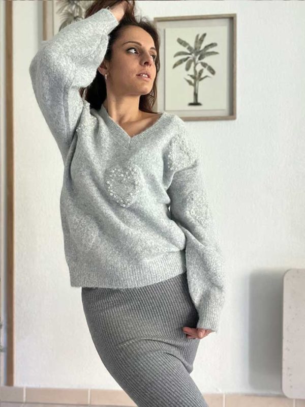 Pull Coralie Gris – Image 4