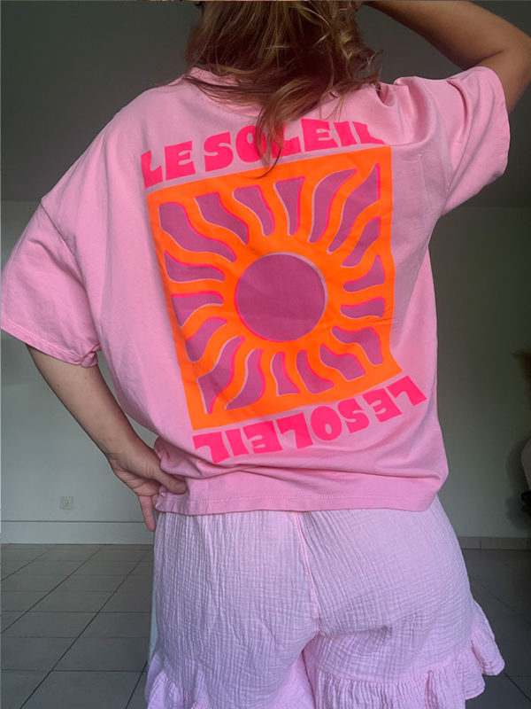 T-Shirt Soleil Rose – Image 2