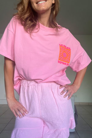 T-Shirt Soleil Rose