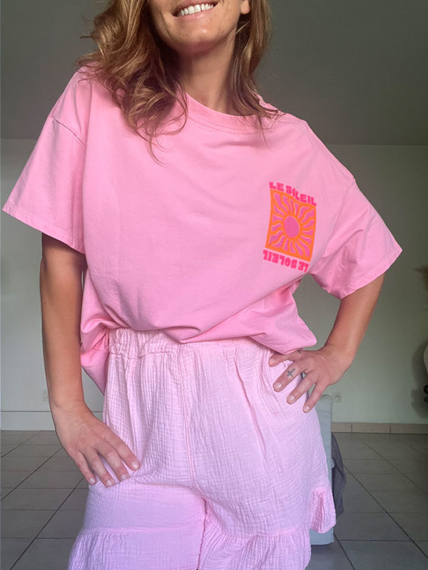 T-Shirt Soleil Rose