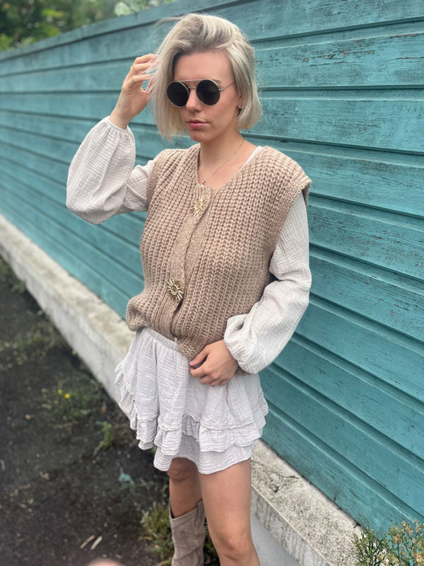 Gilet Soleil Camel – Image 4