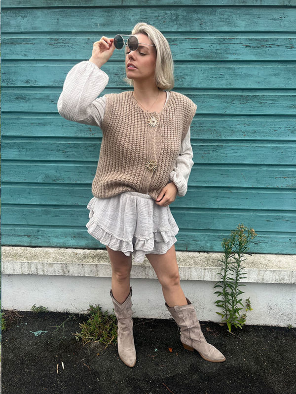 Gilet Soleil Camel – Image 3